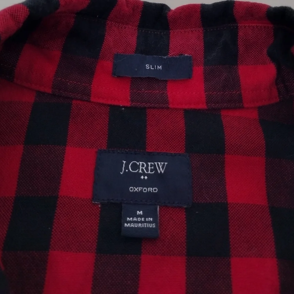 J. Crew Red Black Plaid Casual Button Down Shirt Sz M - Picture 10 of 14